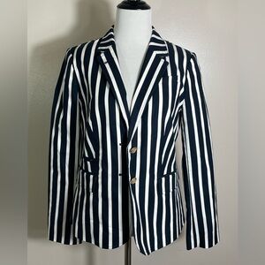 Banana Republic Striped Navy and White Women’s Blazer